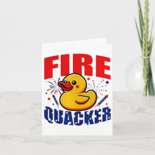 Duck Firequacker Patriotic Funny Independence 4th Card