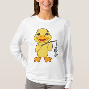 Duck Fishing Fisher Finshing rod T-Shirt