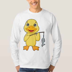 Duck Fishing Fisher Finshing rod T-Shirt