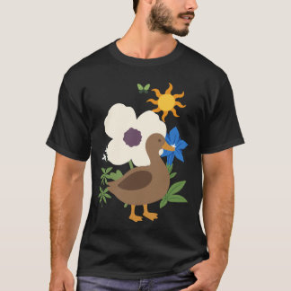 Duck Flowers Kids Bird Design T-Shirt