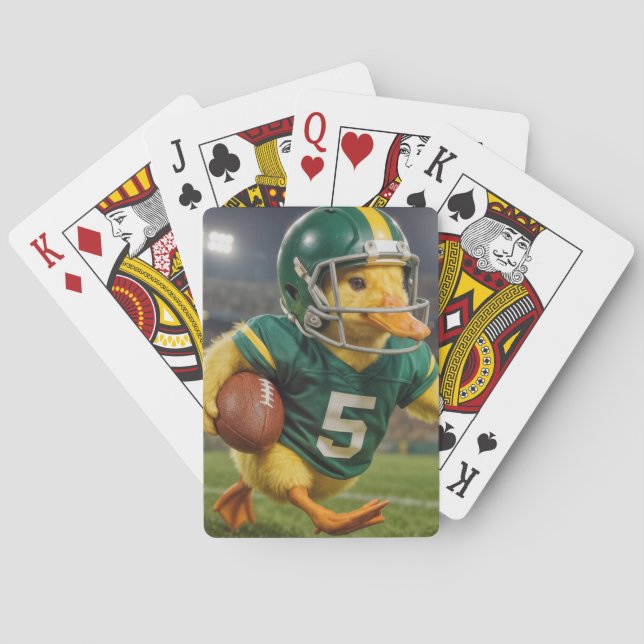 Duck Football Player In a Sports Stadium Playing Cards (Back)