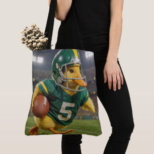 Duck Football Player In a Sports Stadium Tote Bag