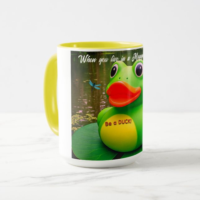 Duck Frog Swamp Custom Coffee Mugs (Front Left)