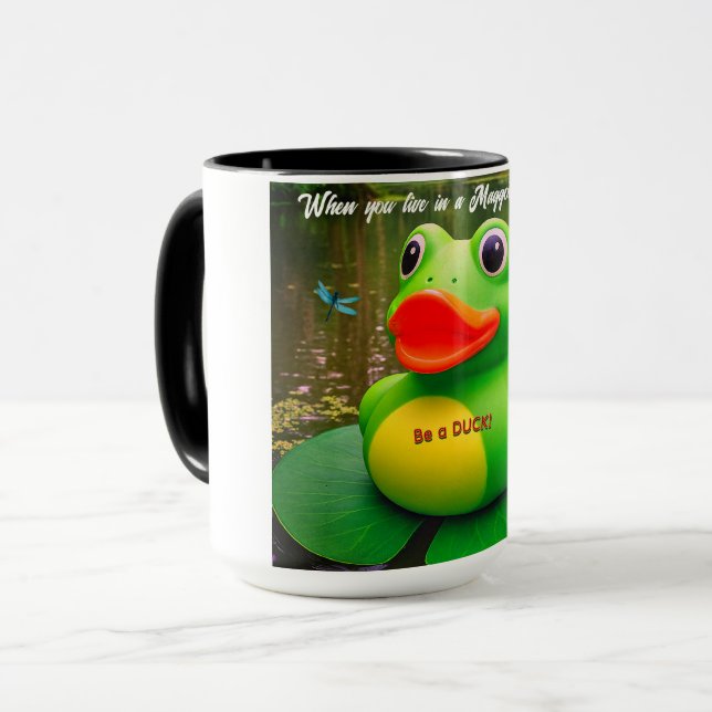 Duck Frog Swamp Custom Coffee Mugs (Front Left)