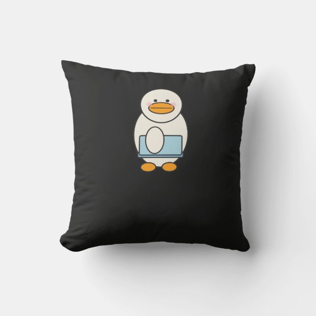 Duck going to work, funny work cushion (Front)
