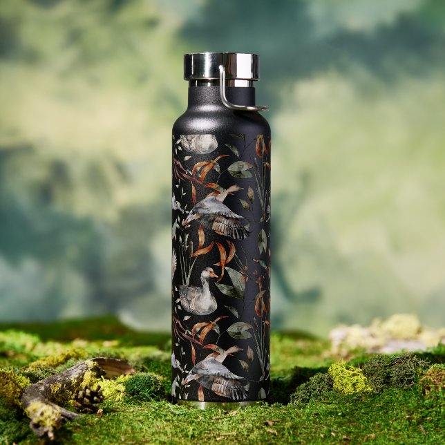 Duck Goose Rabbit Hunting Autumn Leaves  Water Bottle (Outdoor)