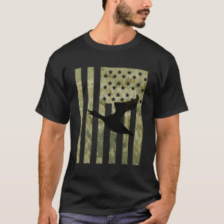 Duck Grass American Flag Bird Waterfowl Hunting Hu T-Shirt