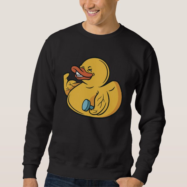 Duck Gym Workout Muscles Sweatshirt (Front)