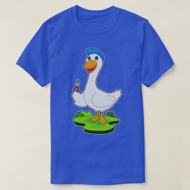 Duck Hairdresser Scissors T-Shirt (Design Front)