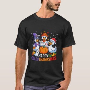 Duck Halloween Thanksgiving Christmas Happy Hallot T-Shirt