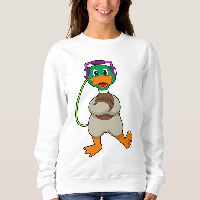 Duck Headphone Music Sweatshirt (Front)