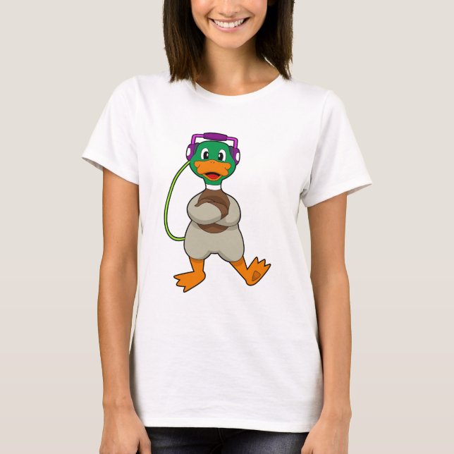 Duck Headphone Music T-Shirt (Front)