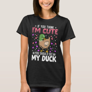 Duck Heart Valentine's Day Animal For Womens Kids T-Shirt