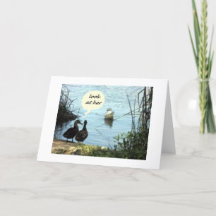 DUCK HUMOR=DON'T LEAVE/FORGET US GROUP CARD