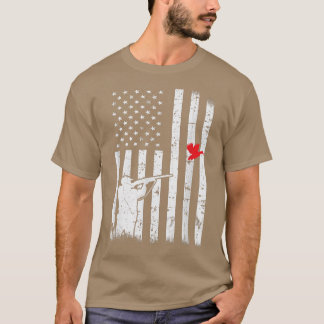 Duck Hunter American Flag Usa Hunting Fishing412 T-Shirt