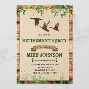Duck hunter Retirement party invitation