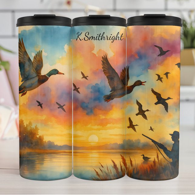 Duck Hunter Sunset Sky Flight Thermal Tumbler (Creator Uploaded)