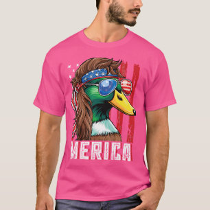 Duck Hunter Usa Flag Merica Funny Waterfowl Huntin T-Shirt