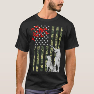 Duck Hunting American Camoue USA Flag animals T-Shirt