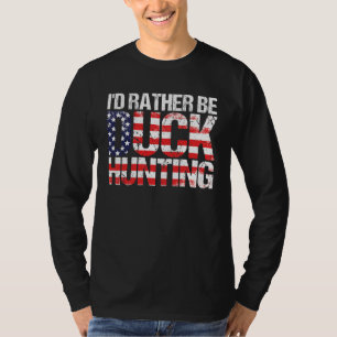 Duck Hunting  American Flag  Duck Hunting Saying T-Shirt