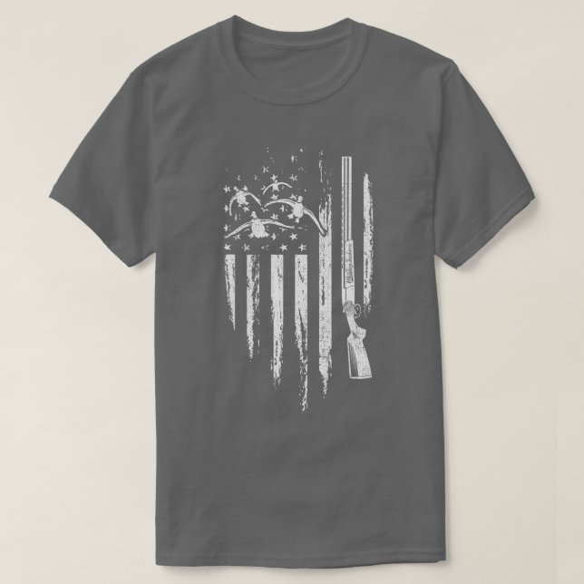 Duck Hunting American Flag Waterfowl Goose Gift Fo T-Shirt (Design Front)