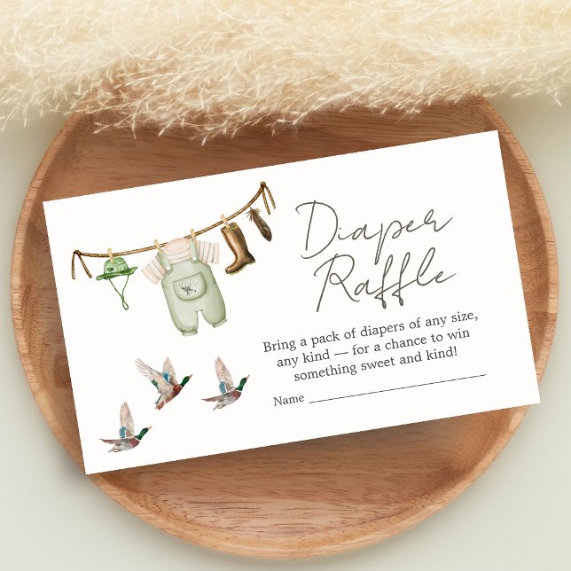 Duck Hunting Baby Shower Diaper Raffle Enclosure Card (Little Hunter Duck Baby Shower Diaper Raffle)
