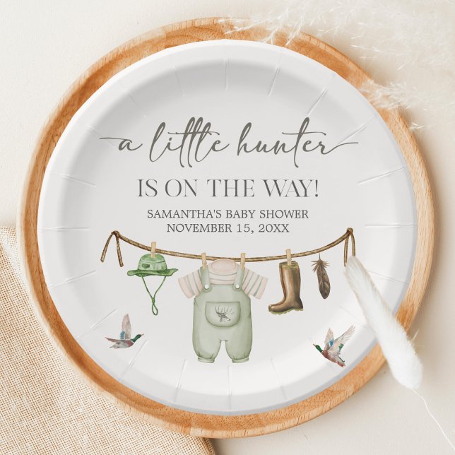 Duck Hunting Baby Shower Paper Plate (Little Hunter Duck Baby Shower Paper Plate)