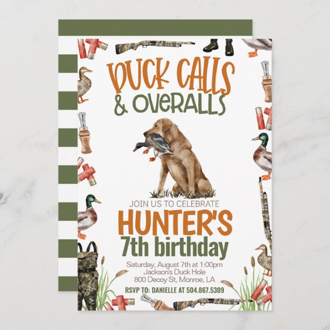 Duck Hunting Birthday Invitation (Front/Back)
