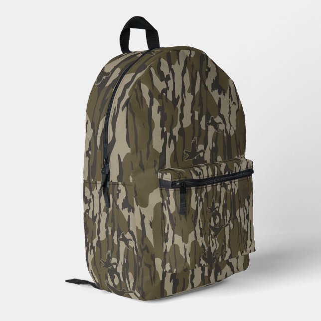 Duck Hunting Camo Ducks Bottomland Camo Printed Backpack (Back Corner Left)