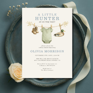 Duck Hunting Clothesline Boy Baby Shower Invitation