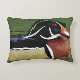 Duck Hunting Decor, Wood Duck Throw Pillow
