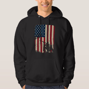 Duck Hunting Distressed Patriotic American Flag H Hoodie