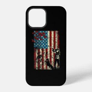Duck Hunting Distressed Patriotic American Flag iPhone 12 Pro Case