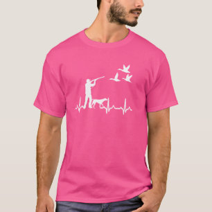 Duck Hunting Heartbeat Vintage Bird Shooting Goose T-Shirt