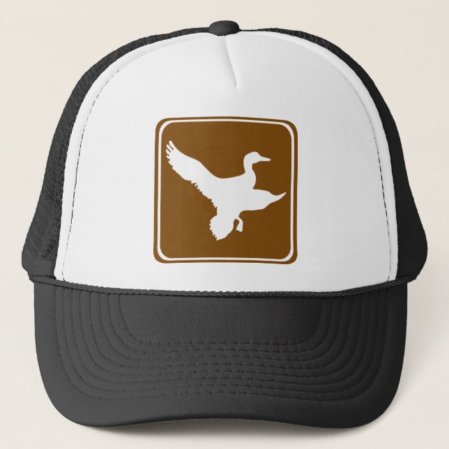 Duck Hunting Highway Sign (2) Trucker Hat (Front)