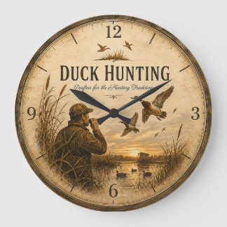 Duck Hunting  Large Clock