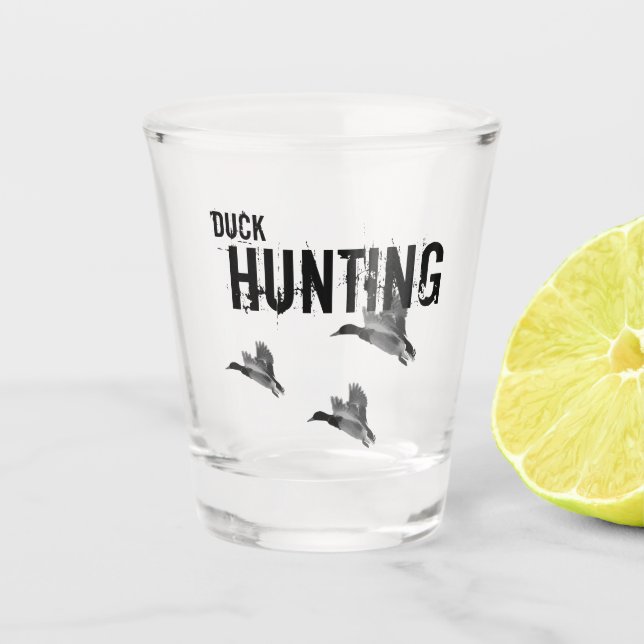 Duck Hunting Mallard Outdoors Sport Hobby Shot Glass (Front)
