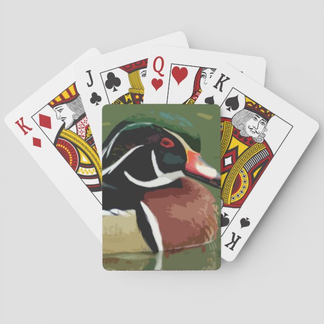 Duck Hunting Playing Cards, Wood Duck  Cards (Back)