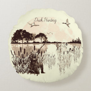 Duck Hunting   Round Cushion