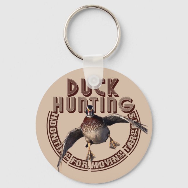 Duck hunting T-Shirt Trucker Hat Button Key Ring (Front)