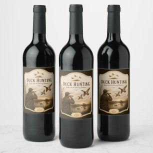 Duck Hunting Wine Label