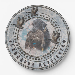 Duck Hunting with a Labrador Retriever‎ Paper Plate