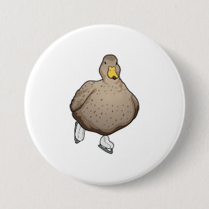 Duck Ice skating Ice skates 7.5 Cm Round Badge