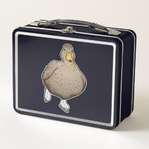Duck Ice skating Ice skates Metal Lunch Box