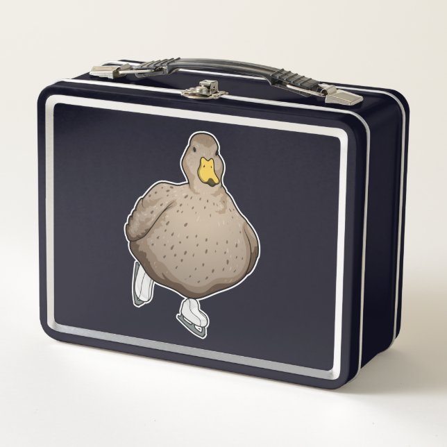 Duck Ice skating Ice skates Metal Lunch Box (Front)