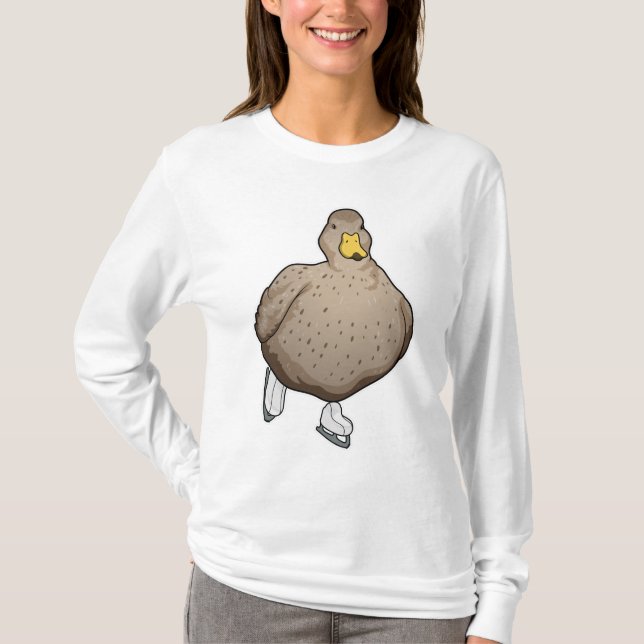 Duck Ice skating Ice skates T-Shirt (Front)