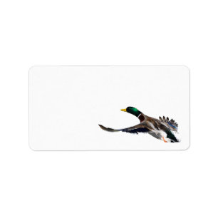 duck in flight label