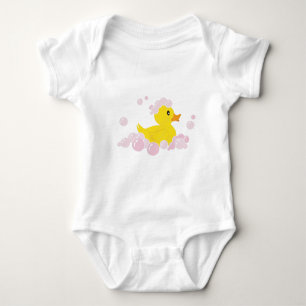 Duck in Pink Bubbles Baby Bodysuit