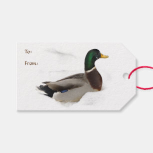 Duck in Snow Pack of Gift Tags