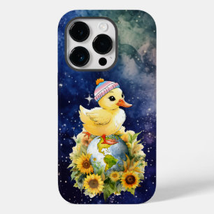 Duck in Transgender Flag Colours Beanie on Planet Case-Mate iPhone 14 Pro Case